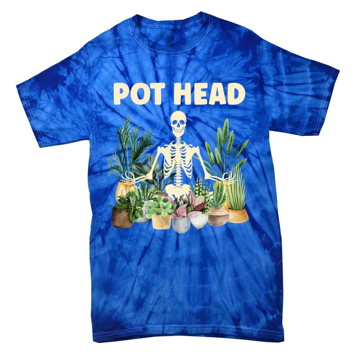 Funny Pot Head Skeleton Succulent Plant Lover Gardening Great Gift Tie-Dye T-Shirt