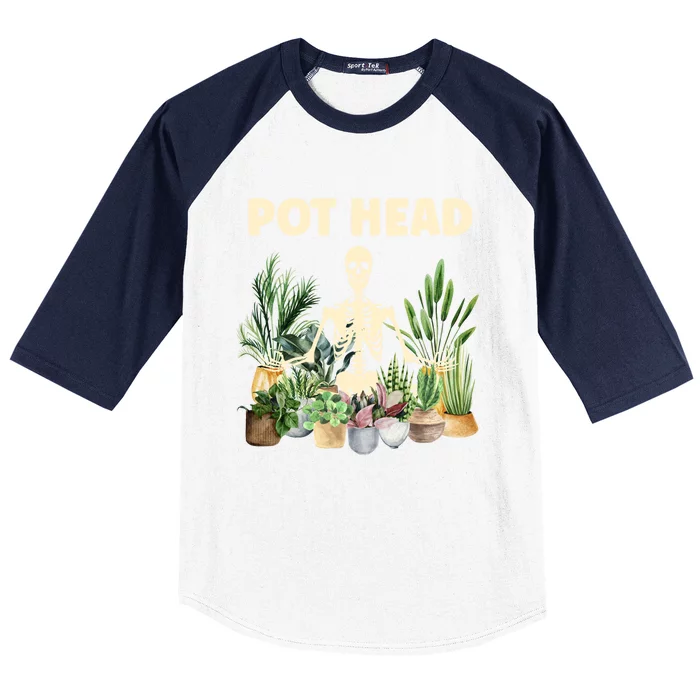 Funny Pot Head Skeleton Succulent Plant Lover Gardening Great Gift Baseball Sleeve Shirt