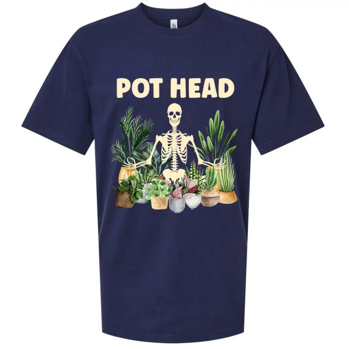 Funny Pot Head Skeleton Succulent Plant Lover Gardening Great Gift Sueded Cloud Jersey T-Shirt