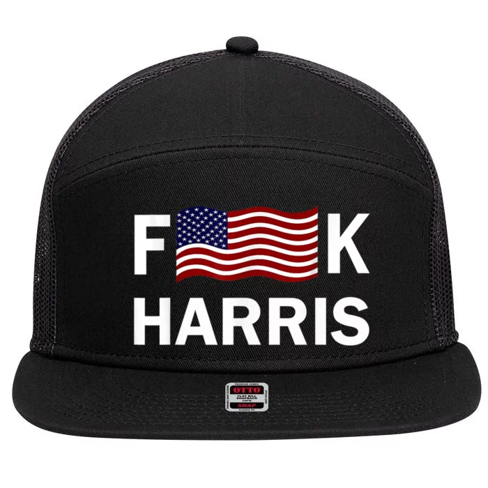 Fkh Political Humor F Kamala Harris Conservative Republican 7 Panel Mesh Trucker Snapback Hat