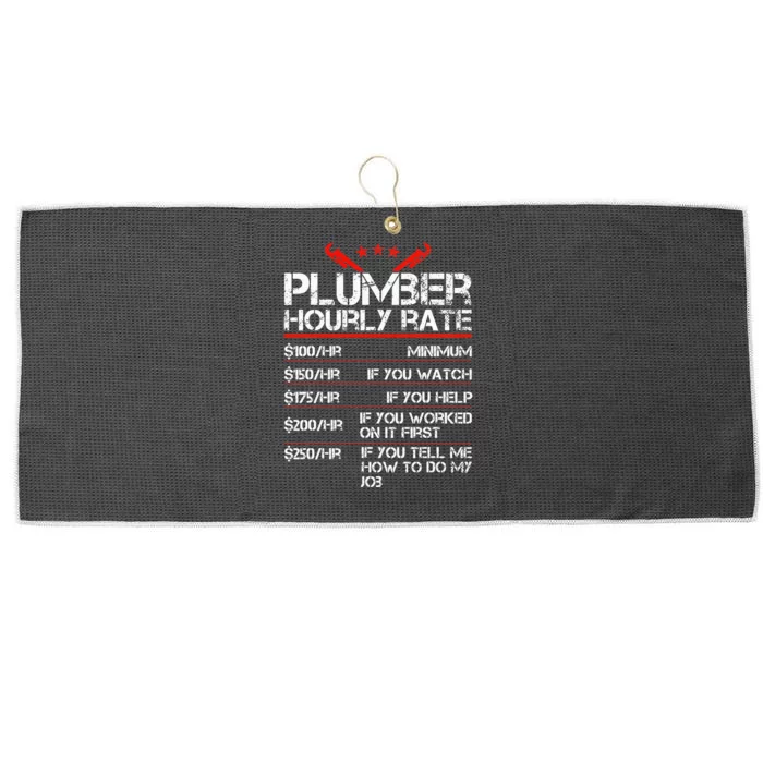 Funny Plumber Hourly Rates Plumber Large Microfiber Waffle Golf Towel