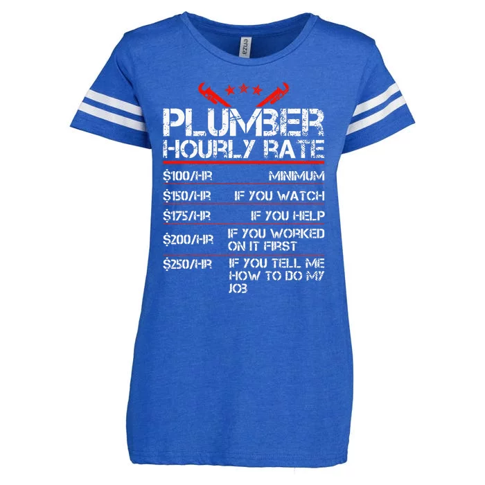 Funny Plumber Hourly Rates Plumber Enza Ladies Jersey Football T-Shirt