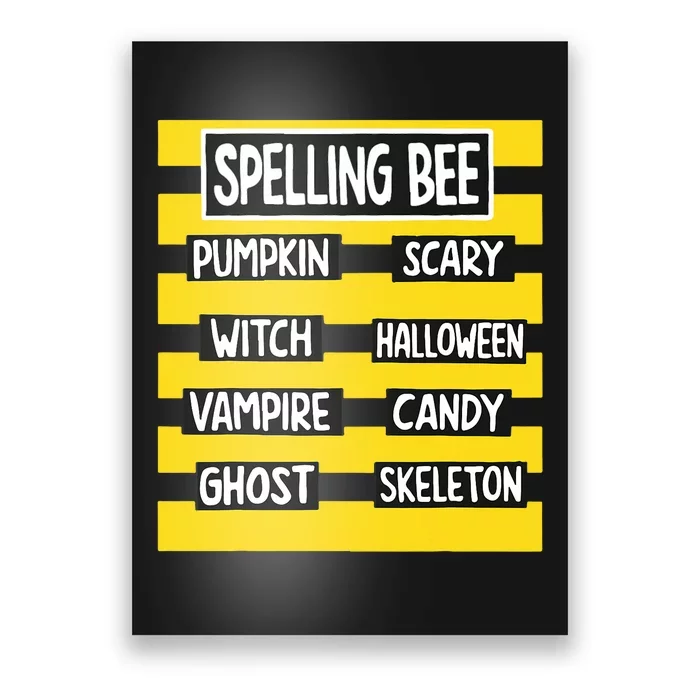 Funny Pun Halloween Costume For Teachers Spelling Bee Poster