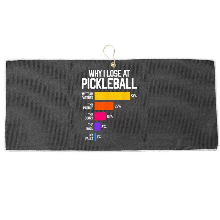 Funny Pickleball Humor Why I Lose Black Classic Fit Crew Neck Short Sleeve Large Microfiber Waffle Golf Towel