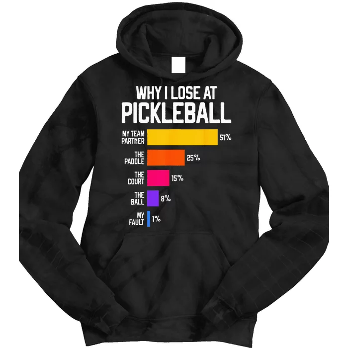 Funny Pickleball Humor Why I Lose Black Classic Fit Crew Neck Short Sleeve Tie Dye Hoodie