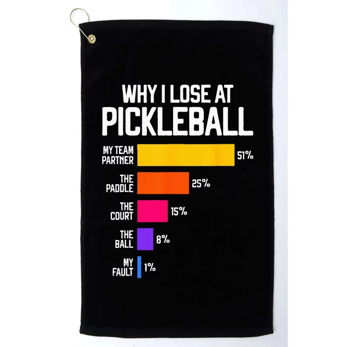 Funny Pickleball Humor Why I Lose Black Classic Fit Crew Neck Short Sleeve Platinum Collection Golf Towel