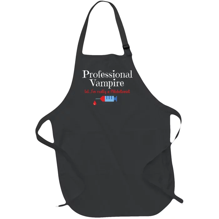 Fun Phlebotomist Halloween Costume Professional Vampire Full-Length Apron With Pocket