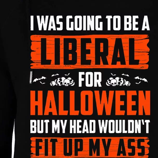 Funny Political Halloween Costume Idea Womens Funnel Neck Pullover Hood