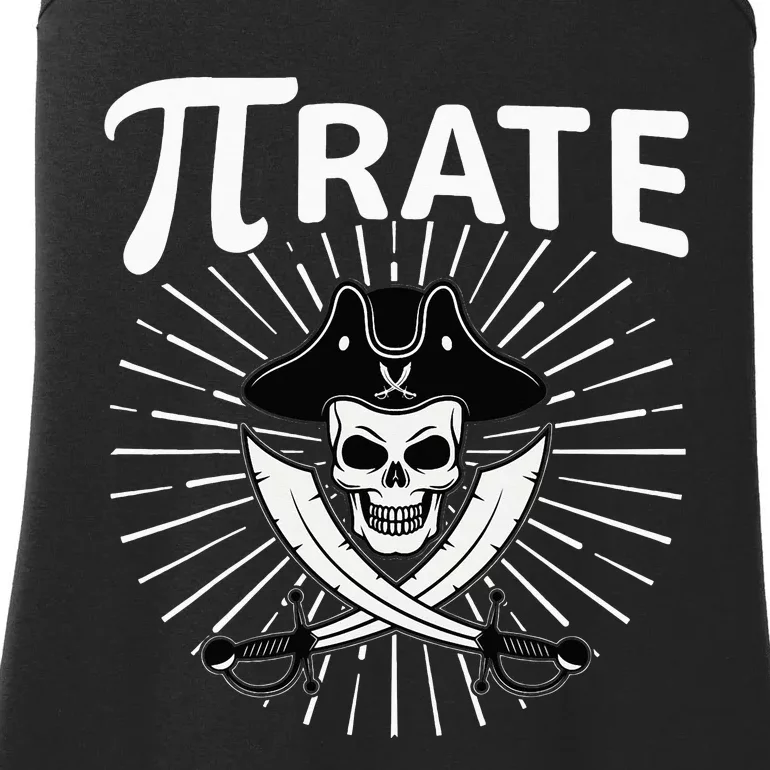 Funny Pi-Rate Happy Pi Day Math Pirate Pun Ladies Essential Tank