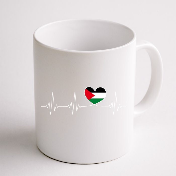 Free Palestine Heartbeat Flag Great Gift Front & Back Coffee Mug