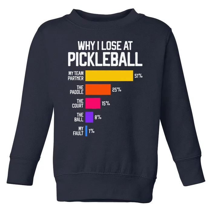 Funny Pickleball Humor Why I Lose Toddler Sweatshirt