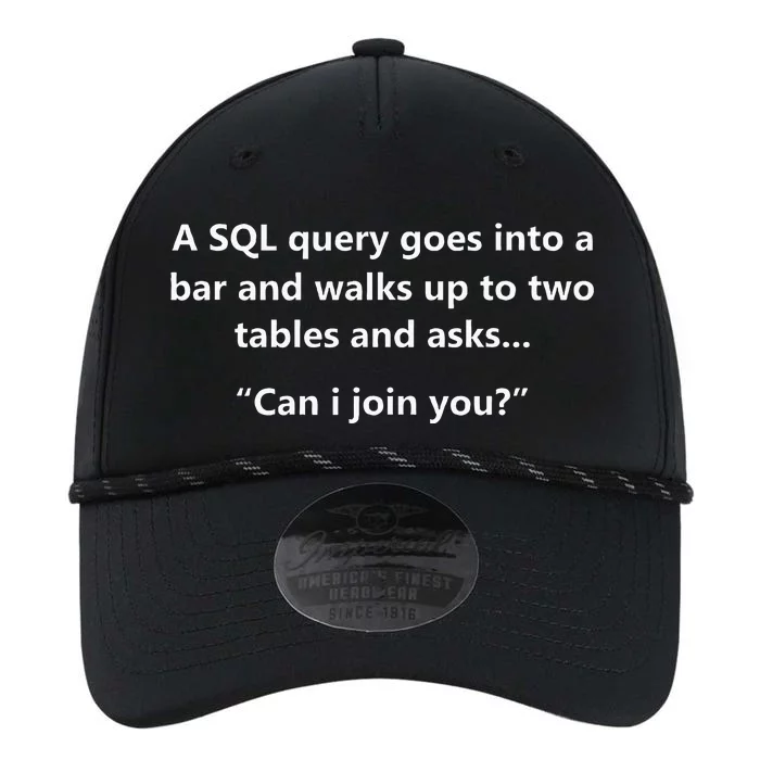 Funny Programmer Hacker Cybersecurity A SQL Query Joke Gift Performance The Dyno Cap