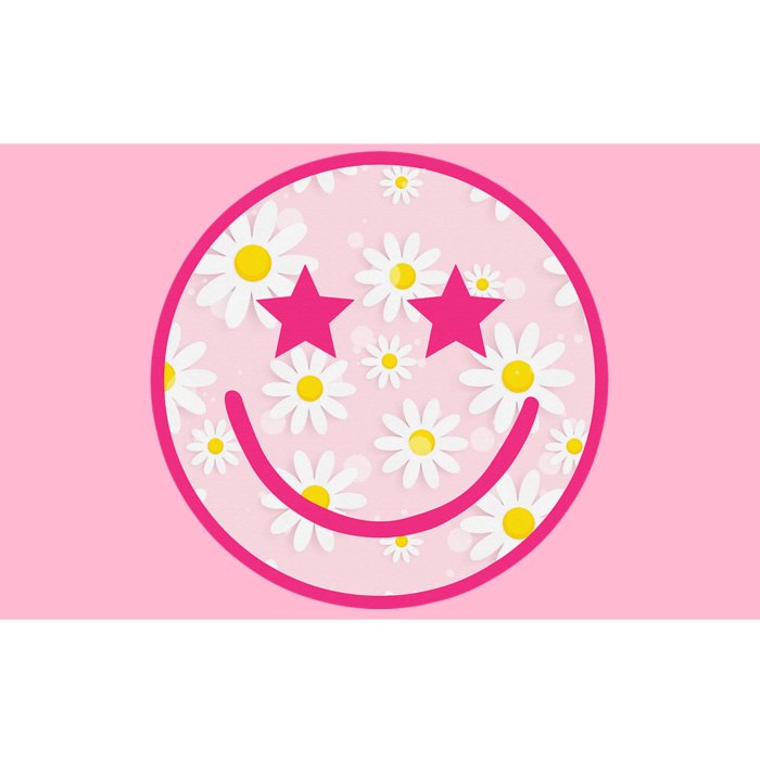 Funny Pink Happy Face Daisy Flower Smile Face Trendy Bumper Sticker