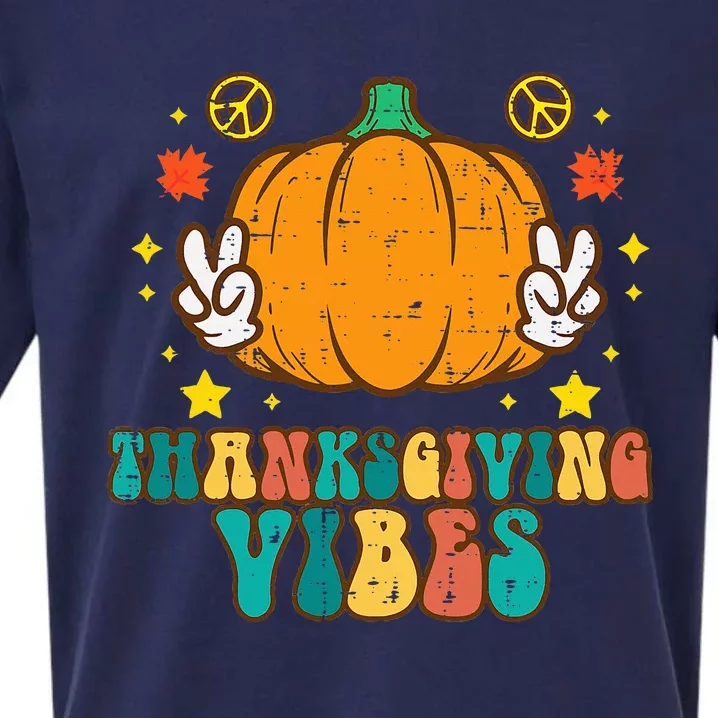 Festive Pumpkin Harvest Vibes Retro Thanksgiving Design Sueded Cloud Jersey T-Shirt