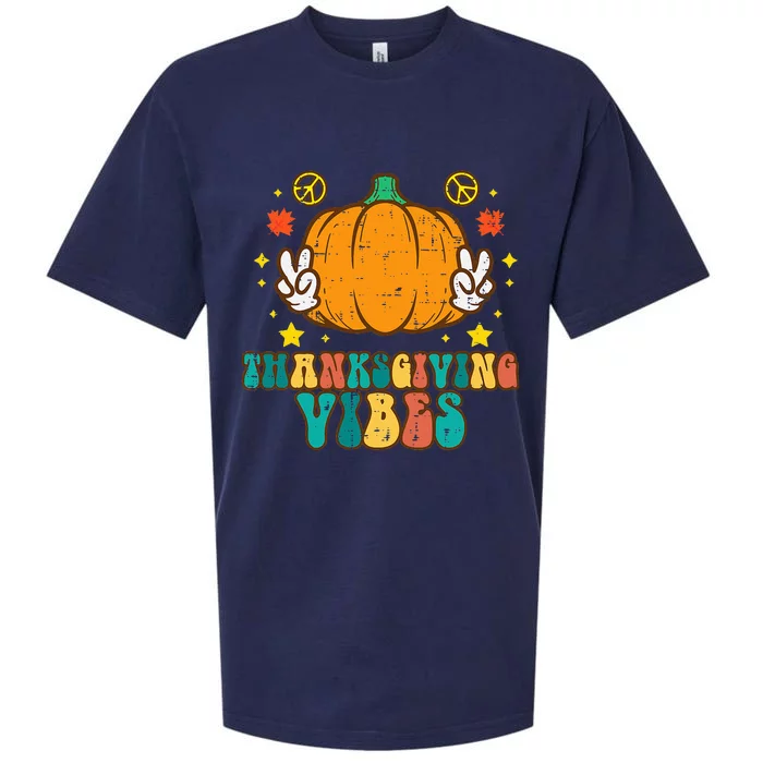 Festive Pumpkin Harvest Vibes Retro Thanksgiving Design Sueded Cloud Jersey T-Shirt