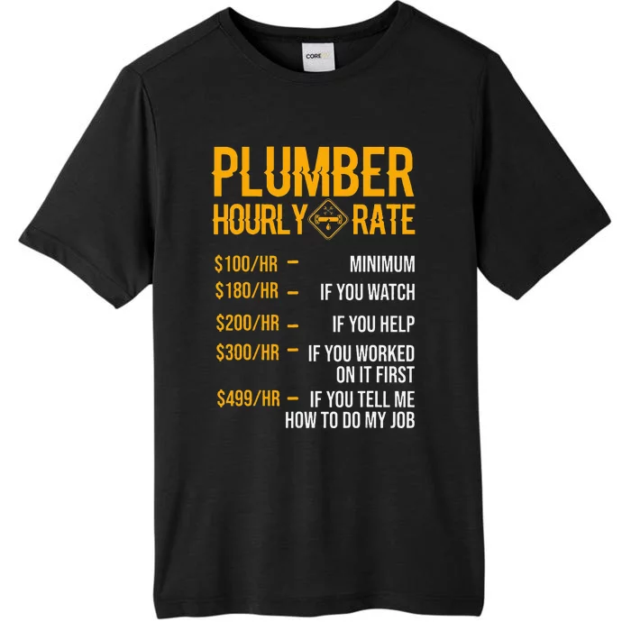 Funny Plumber Hourly Rate Plumber ChromaSoft Performance T-Shirt