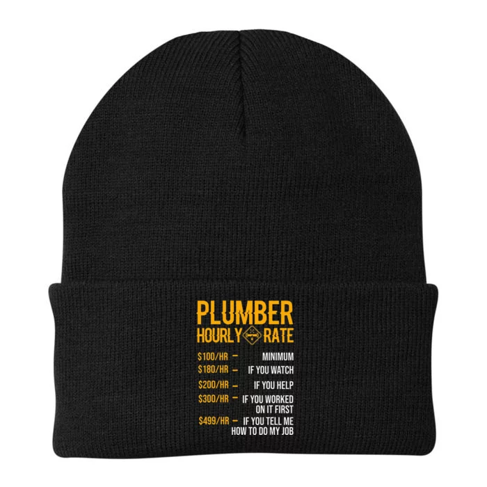 Funny Plumber Hourly Rate Plumber Knit Cap Winter Beanie