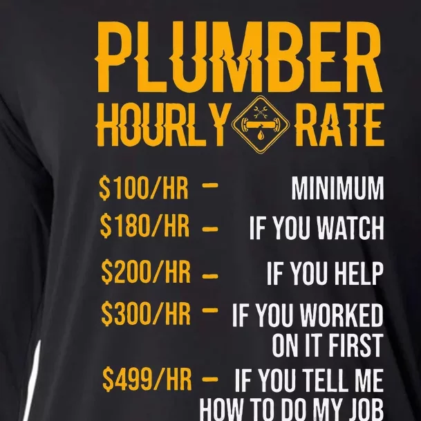 Funny Plumber Hourly Rate Plumber Cooling Performance Long Sleeve Crew