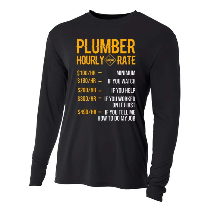 Funny Plumber Hourly Rate Plumber Cooling Performance Long Sleeve Crew