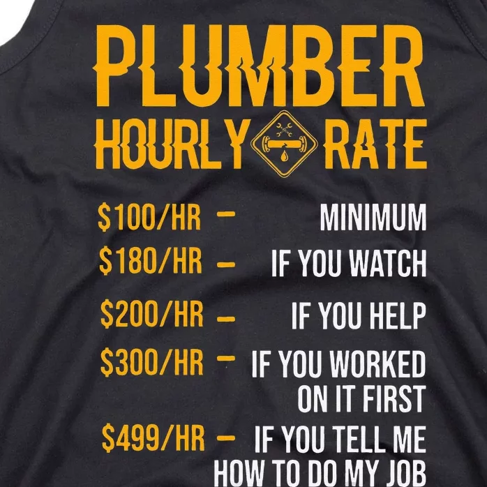 Funny Plumber Hourly Rate Plumber Tank Top