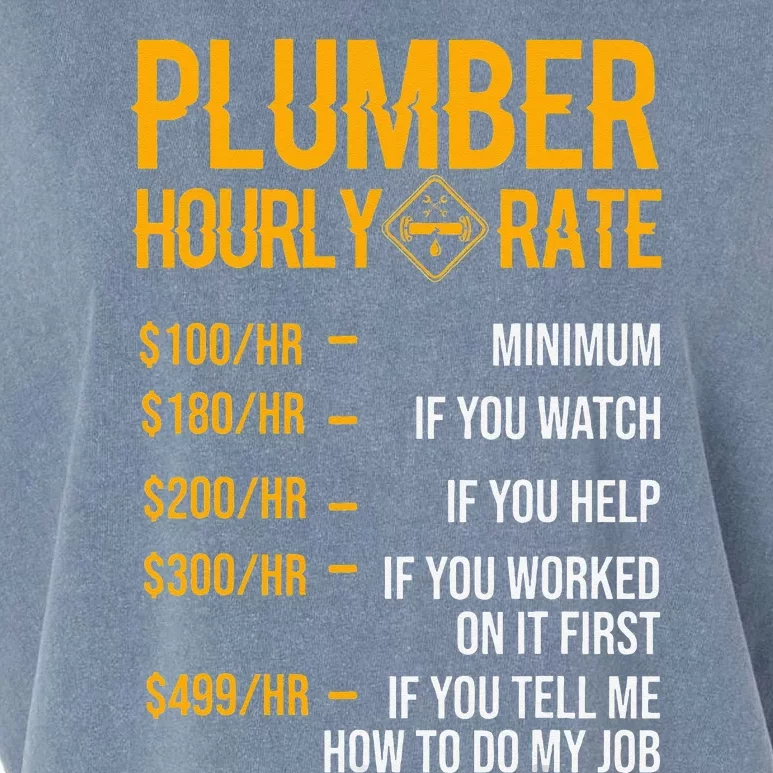 Funny Plumber Hourly Rate Plumber Garment-Dyed Women's Muscle Tee