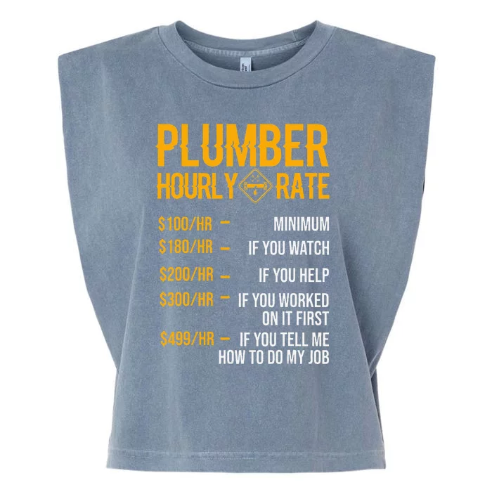 Funny Plumber Hourly Rate Plumber Garment-Dyed Women's Muscle Tee