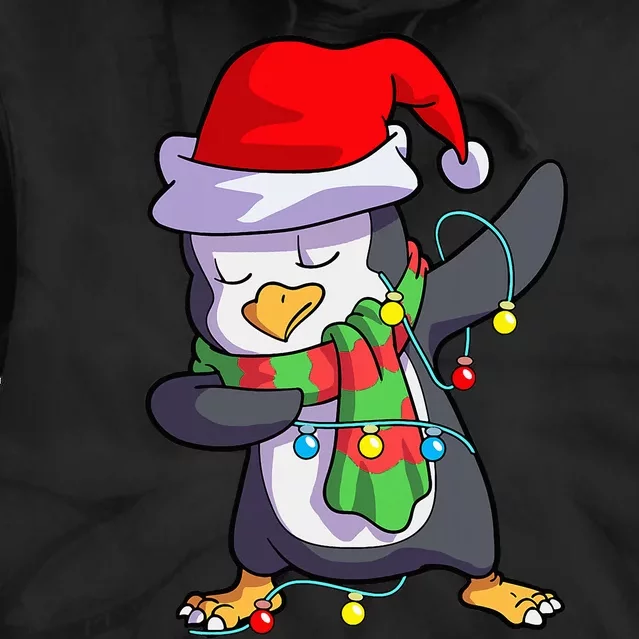 Festive Penguin Holiday Matching Set Tie Dye Hoodie