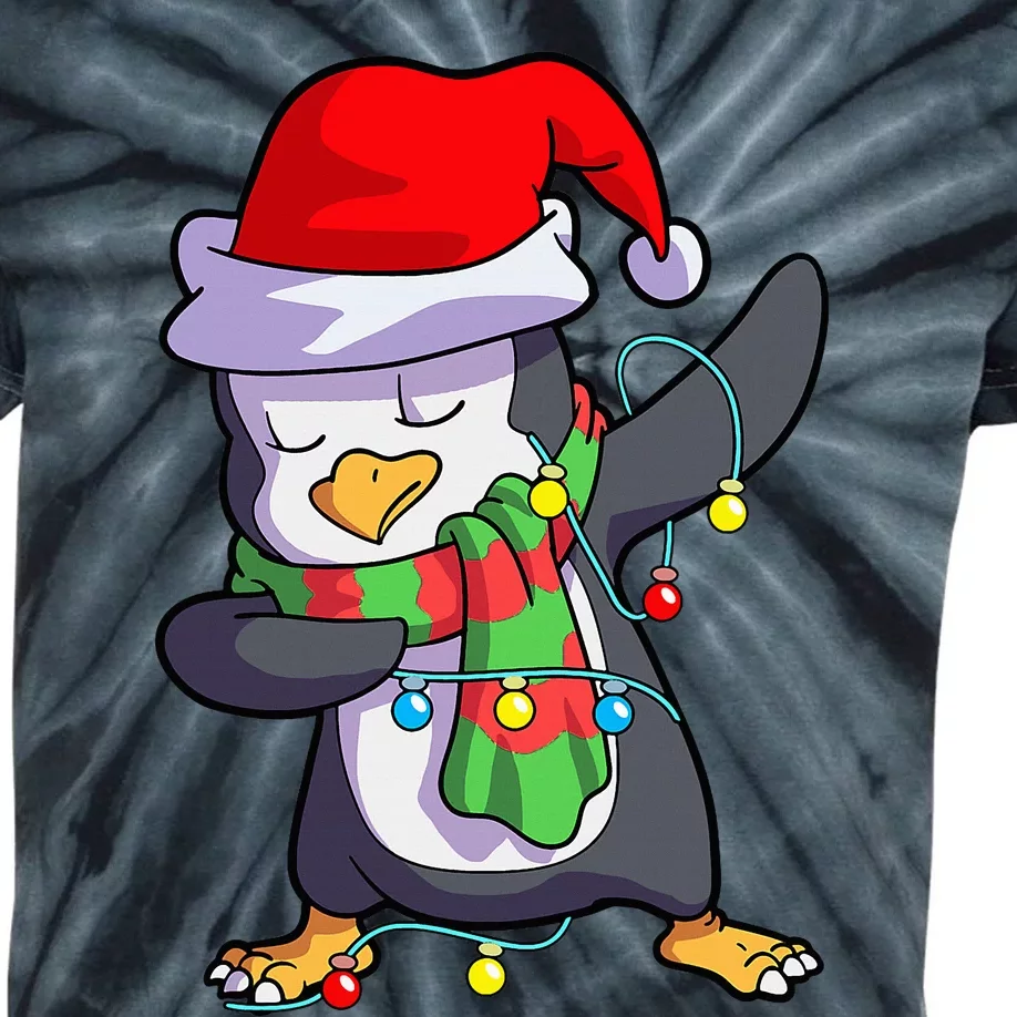 Festive Penguin Holiday Matching Set Kids Tie-Dye T-Shirt