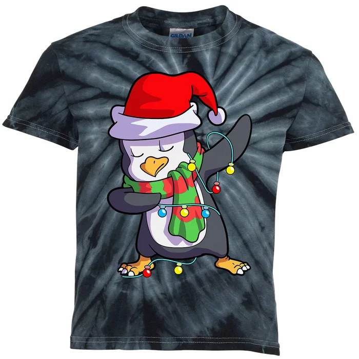 Festive Penguin Holiday Matching Set Kids Tie-Dye T-Shirt