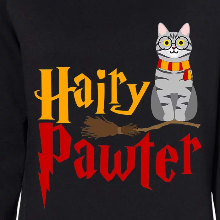 FUNNY Pun Hairy Pawter Wizard Gift For Cat Lovers Womens California Wash Sweatshirt