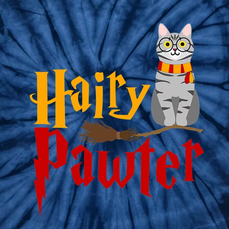 FUNNY Pun Hairy Pawter Wizard Gift For Cat Lovers Tie-Dye T-Shirt