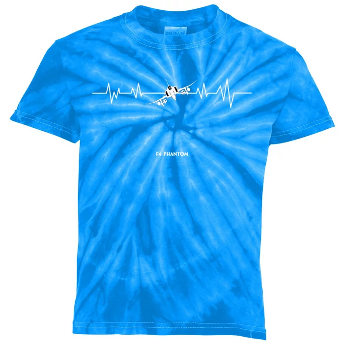 F4 Phantom Heartbeat Jet Fighter Pilot Ekg Love Airplane Great Gift Kids Tie-Dye T-Shirt