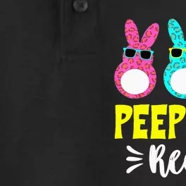 Funny Peepin It Real Happy Easter Bunny Egg Hunt Dry Zone Grid Performance Polo