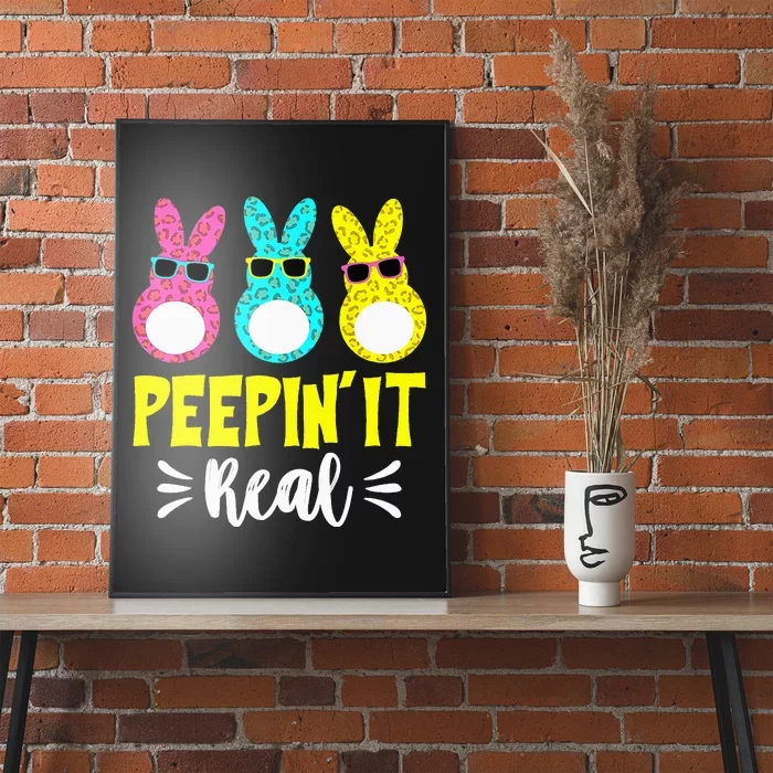 Funny Peepin It Real Happy Easter Bunny Egg Hunt Poster