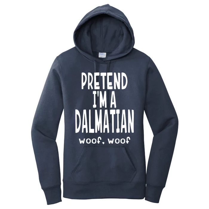 Funny Pretend Im A Dalmatian Lazy Halloween Costume Women's Pullover Hoodie