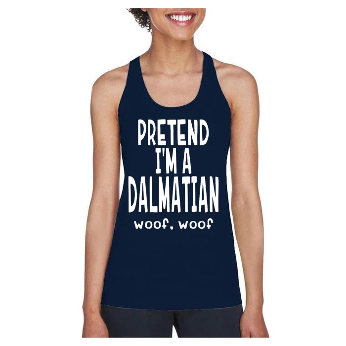 Funny Pretend Im A Dalmatian Lazy Halloween Costume Women's Racerback Tank