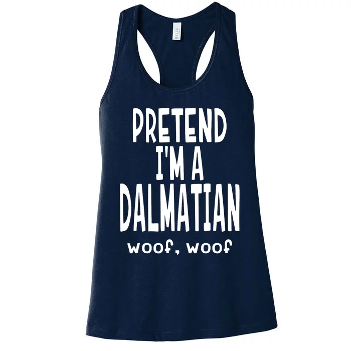 Funny Pretend Im A Dalmatian Lazy Halloween Costume Women's Racerback Tank