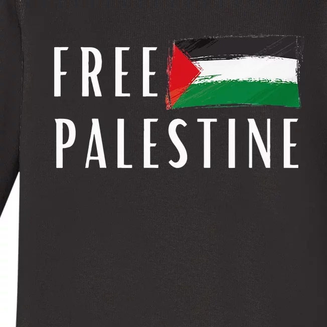 Free Palestine I Support Palestine Freedom Flag Free Gaza Baby Long Sleeve Bodysuit