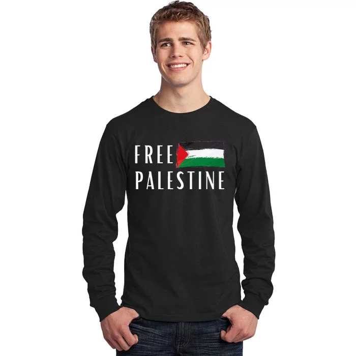 Free Palestine I Support Palestine Freedom Flag Free Gaza Tall Long Sleeve T-Shirt