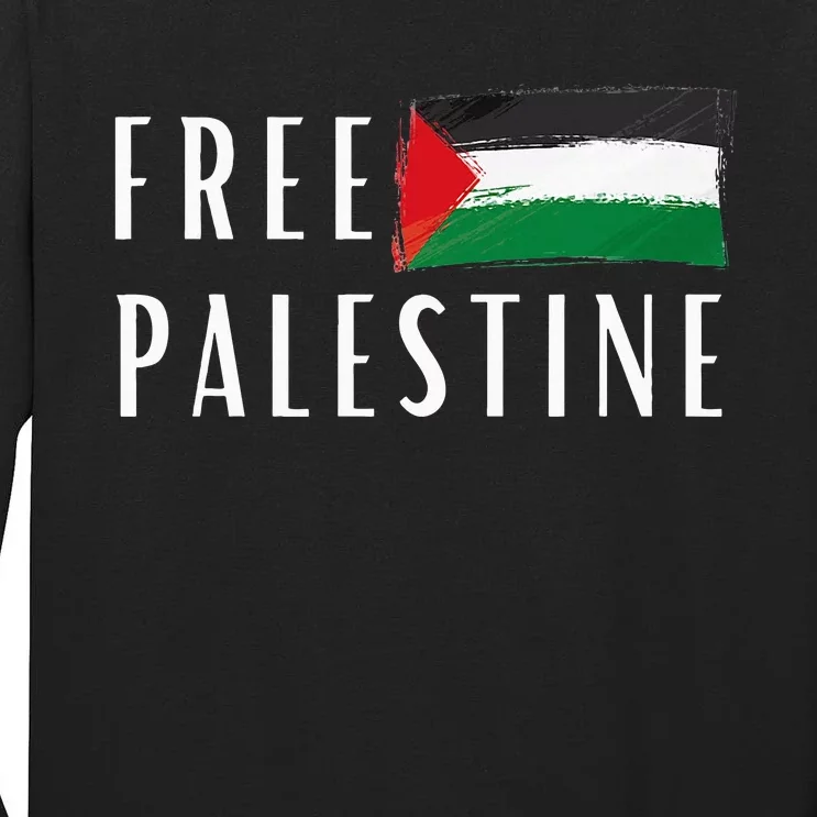 Free Palestine I Support Palestine Freedom Flag Free Gaza Tall Long Sleeve T-Shirt