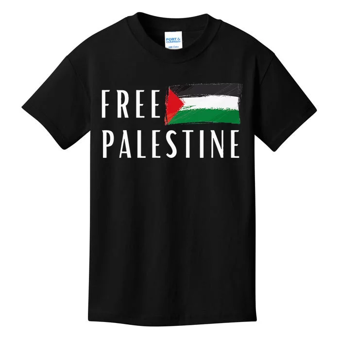 Free Palestine I Support Palestine Freedom Flag Free Gaza Kids T-Shirt