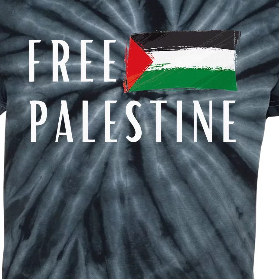 Free Palestine I Support Palestine Freedom Flag Free Gaza Kids Tie-Dye T-Shirt