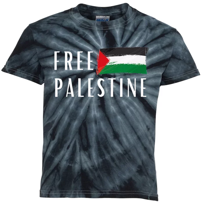 Free Palestine I Support Palestine Freedom Flag Free Gaza Kids Tie-Dye T-Shirt