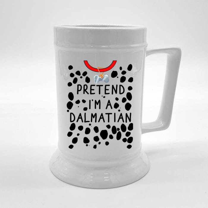 Funny Pretend I'm A Dalmatian Dog Halloween DIY Costume Front & Back Beer Stein