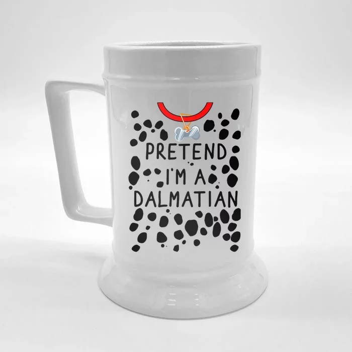 Funny Pretend I'm A Dalmatian Dog Halloween DIY Costume Front & Back Beer Stein