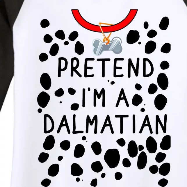 Funny Pretend I'm A Dalmatian Dog Halloween DIY Costume Women's Tri-Blend 3/4-Sleeve Raglan Shirt