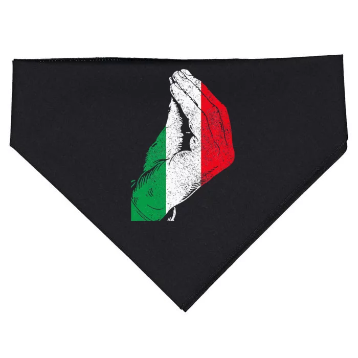 Flag Pride Italy Hand Gesture Italia Italian USA-Made Doggie Bandana