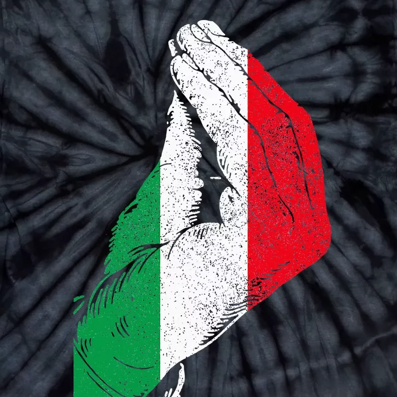 Flag Pride Italy Hand Gesture Italia Italian Tie-Dye T-Shirt