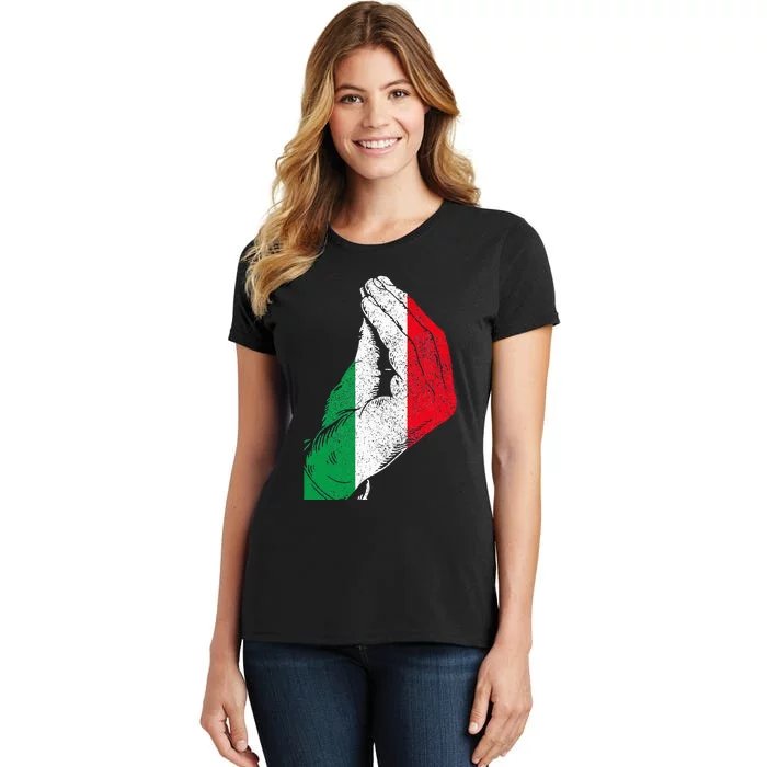 Flag Pride Italy Hand Gesture Italia Italian Women's T-Shirt