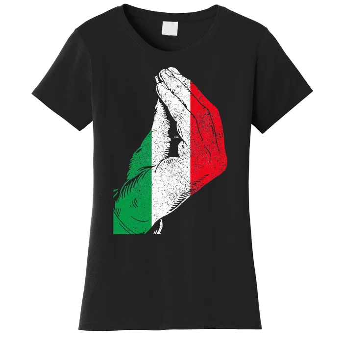 Flag Pride Italy Hand Gesture Italia Italian Women's T-Shirt